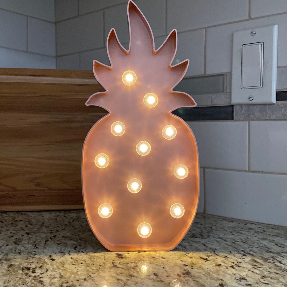 Cute pineapple sign that lights up!